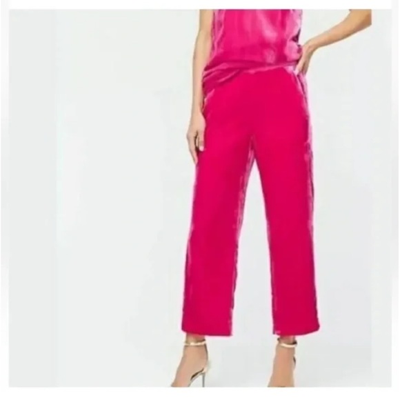 J Crew Womens Pull-On Peyton Velvet Pants Hot Pink NWT NBW - Picture 3 of 6